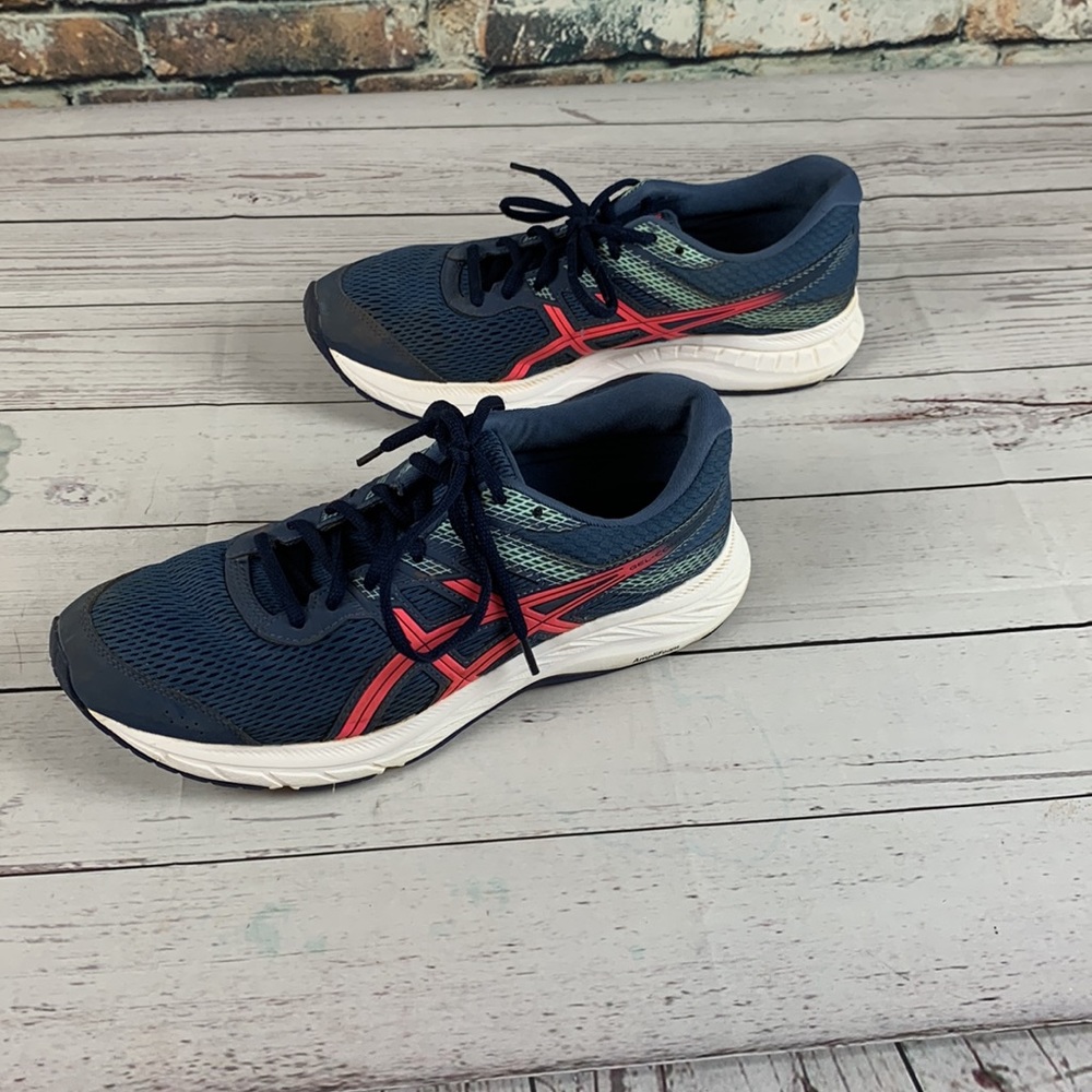 ASICS “GEL CONTEND 6” blue & Red sneakers size 10 - Picture 1 of 13